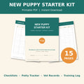 New Puppy Starter Kit Printable | Puppy Checklist, Potty Tracker, Vet Record & Training Log (PDF)