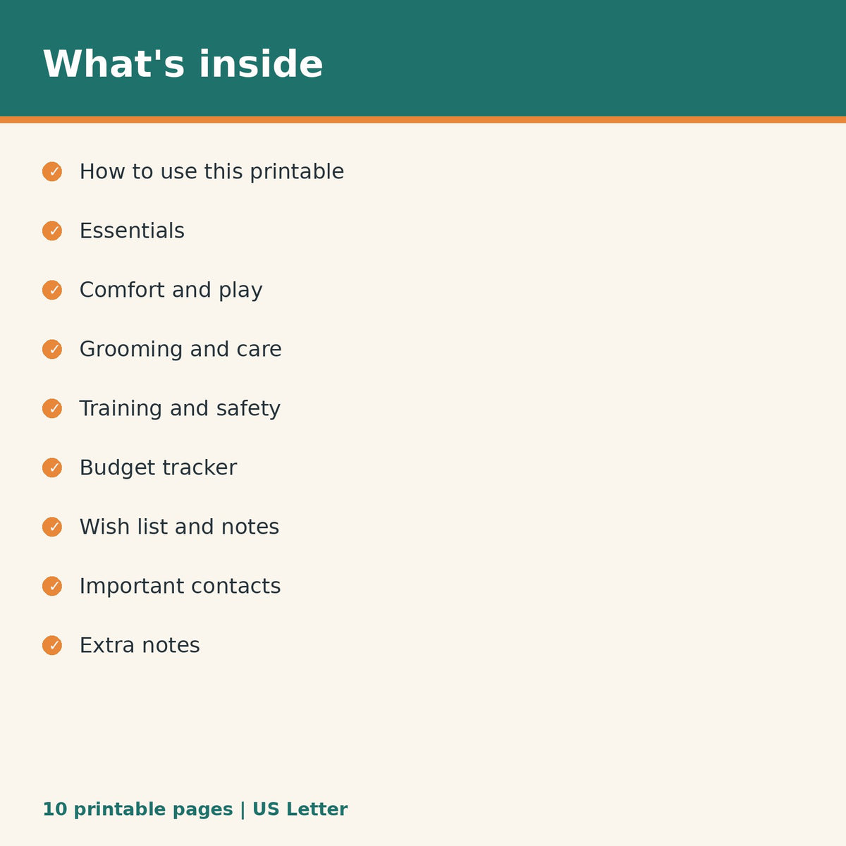 New Puppy Supplies Shopping Checklist printable PDF, image 2