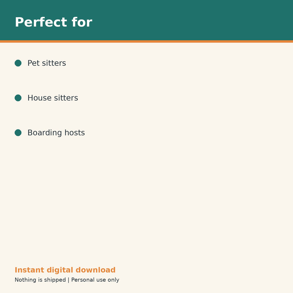 Pet Sitter Booking & Visit Log printable PDF, image 10