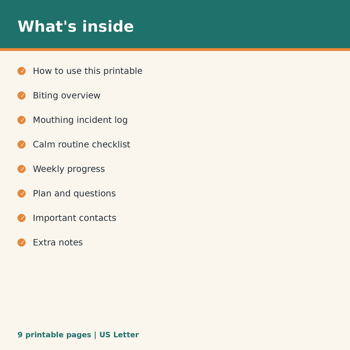 Puppy Bite Inhibition Training Log printable PDF, image 2
