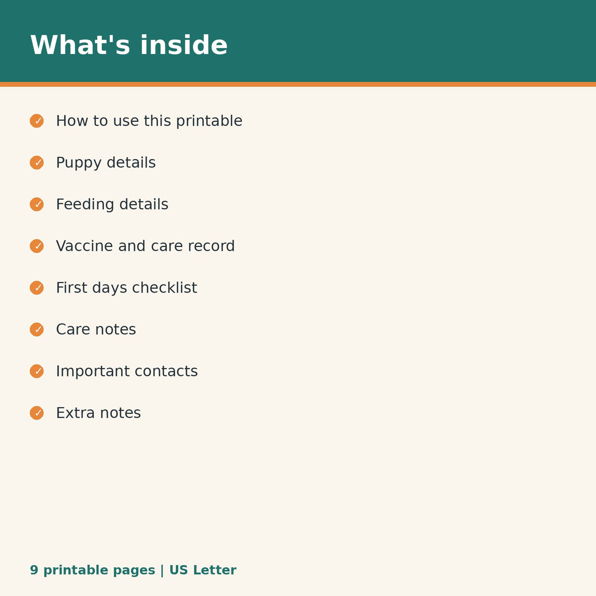 Puppy Buyer Care Instructions Sheet printable PDF, image 2