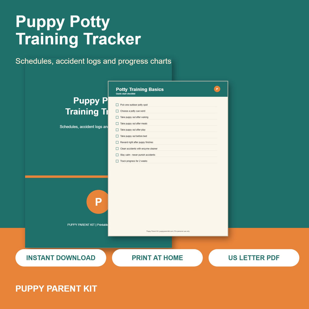 Puppy Potty Training Tracker Printable | Potty Schedule, Accident Log & Progress Chart (PDF)
