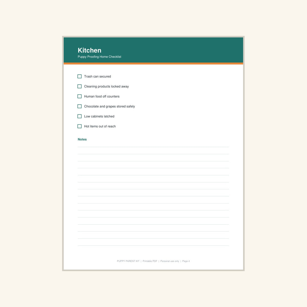 Puppy Proofing Home Checklist printable PDF, image 4