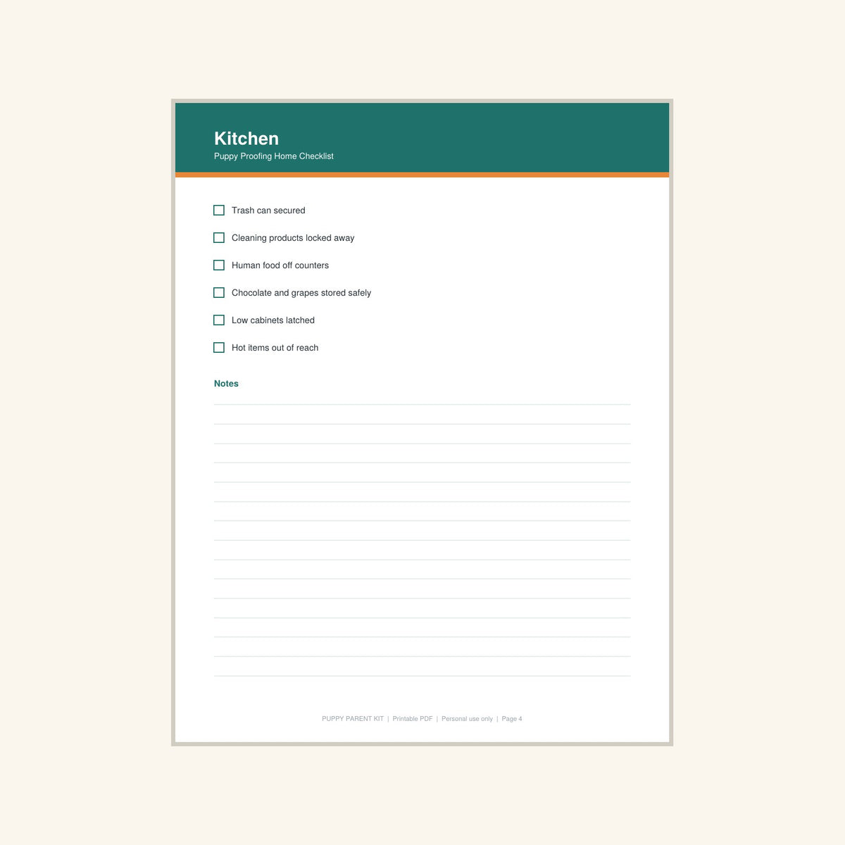 Puppy Proofing Home Checklist printable PDF, image 4