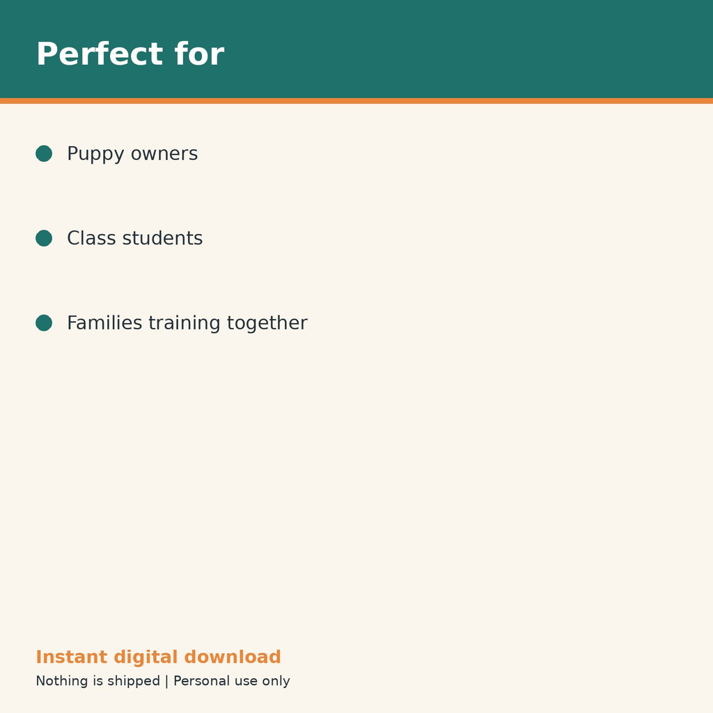 Puppy Sit, Stay & Down Training Tracker printable PDF, image 10