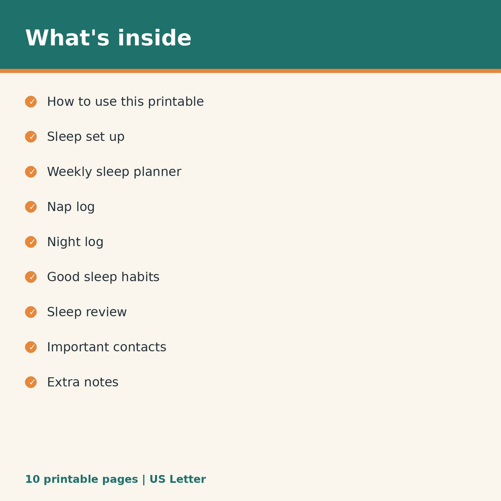 Puppy Sleep Schedule Tracker printable PDF, image 2