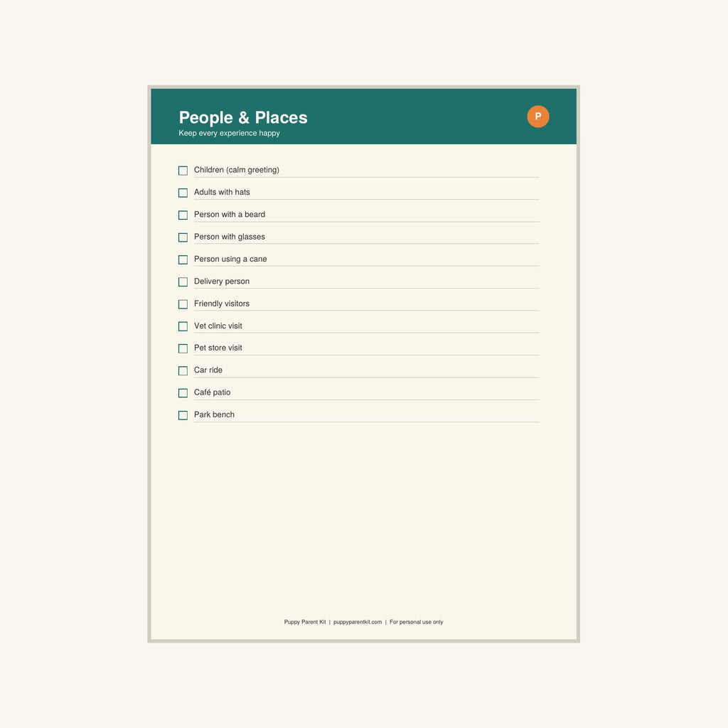 Puppy Socialization Checklist printable PDF, image 4