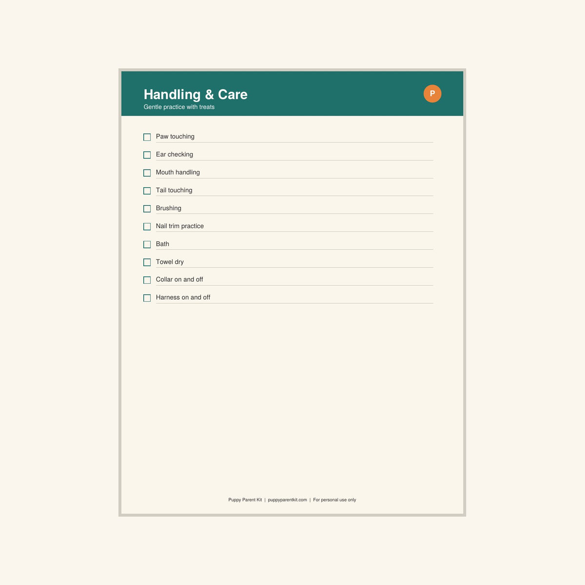 Puppy Socialization Checklist printable PDF, image 7