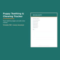 Puppy Teething & Chewing Tracker printable PDF, image 1