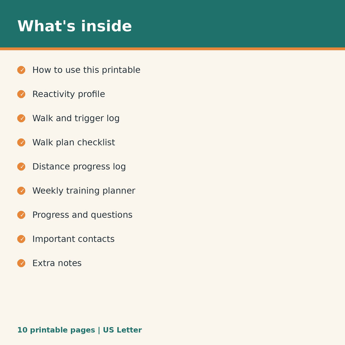 Reactive Dog Trigger & Training Log printable PDF, image 2