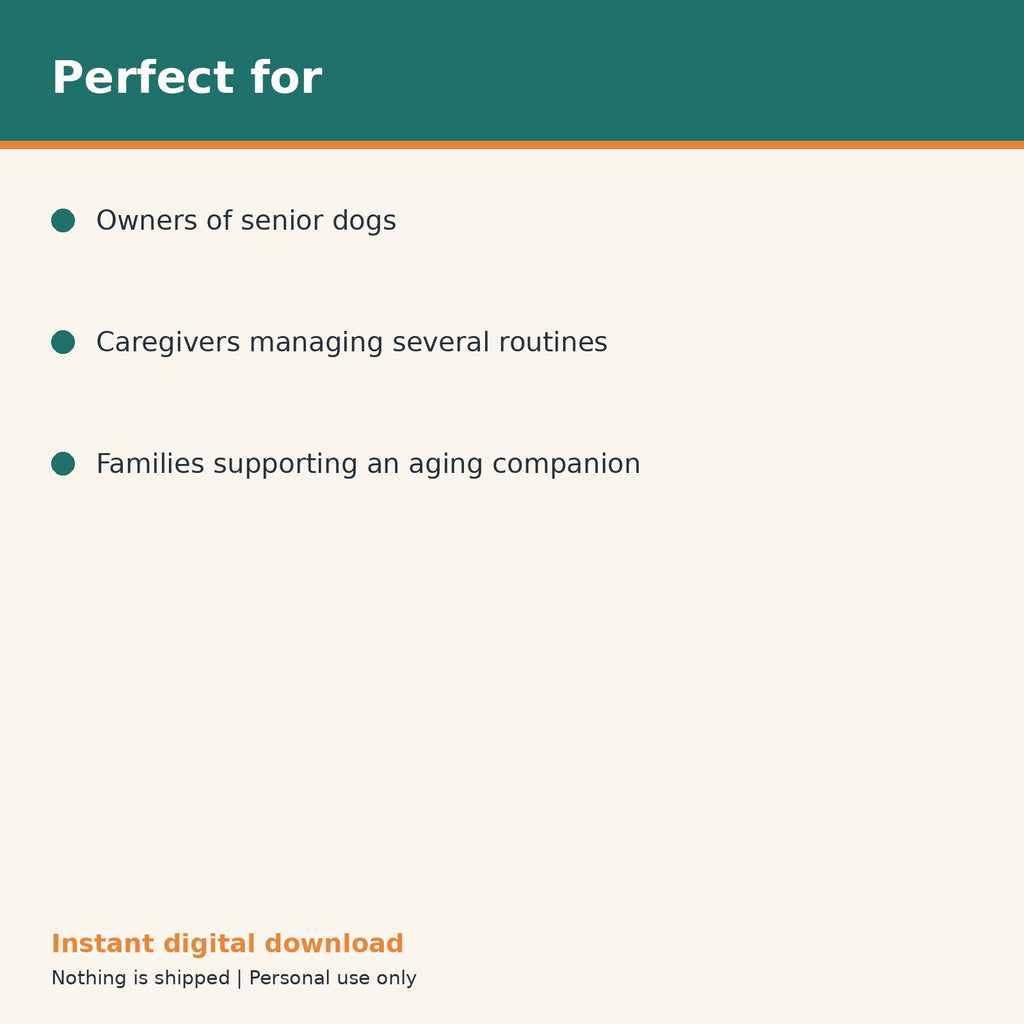 Senior Dog Care Planner printable PDF, image 10