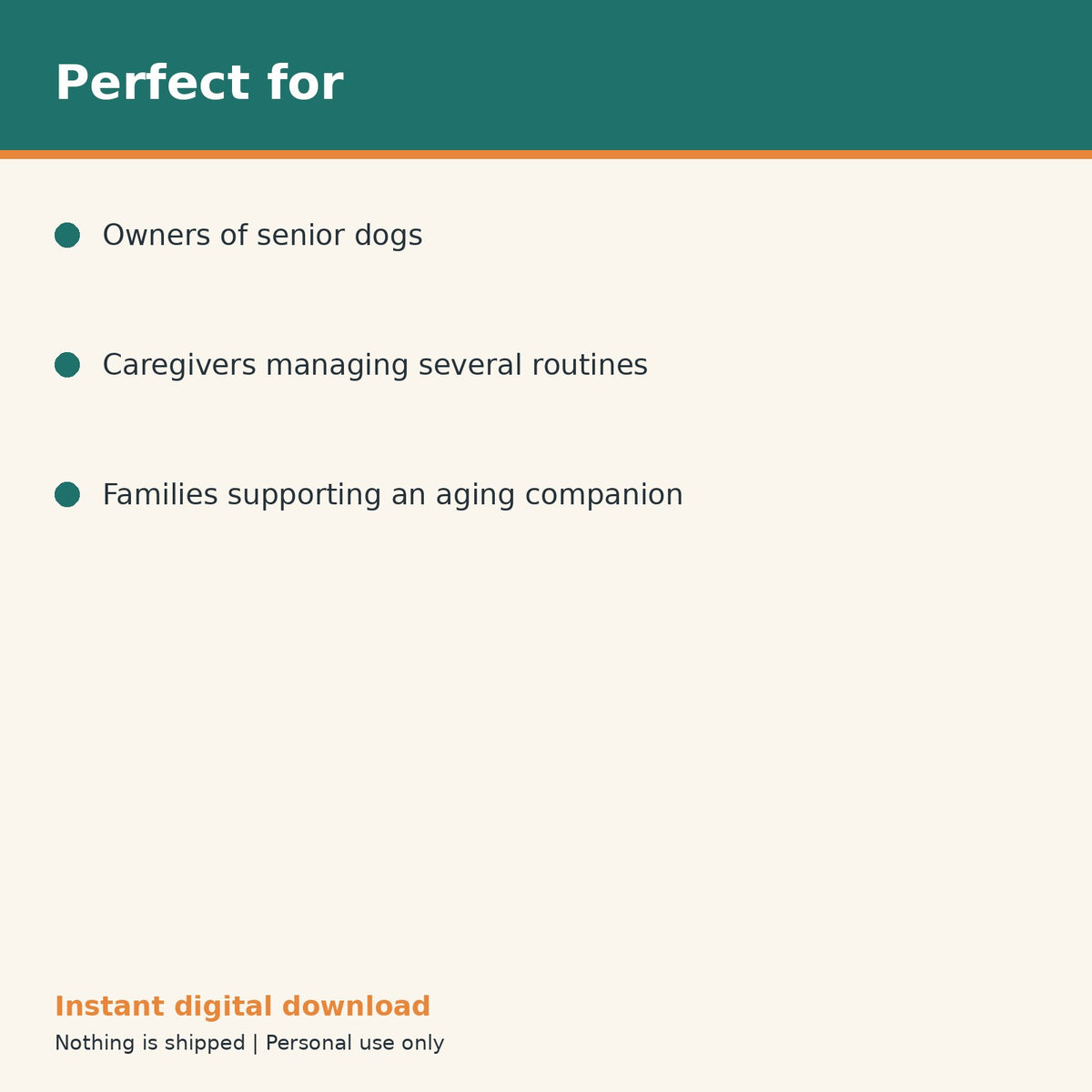 Senior Dog Care Planner printable PDF, image 10